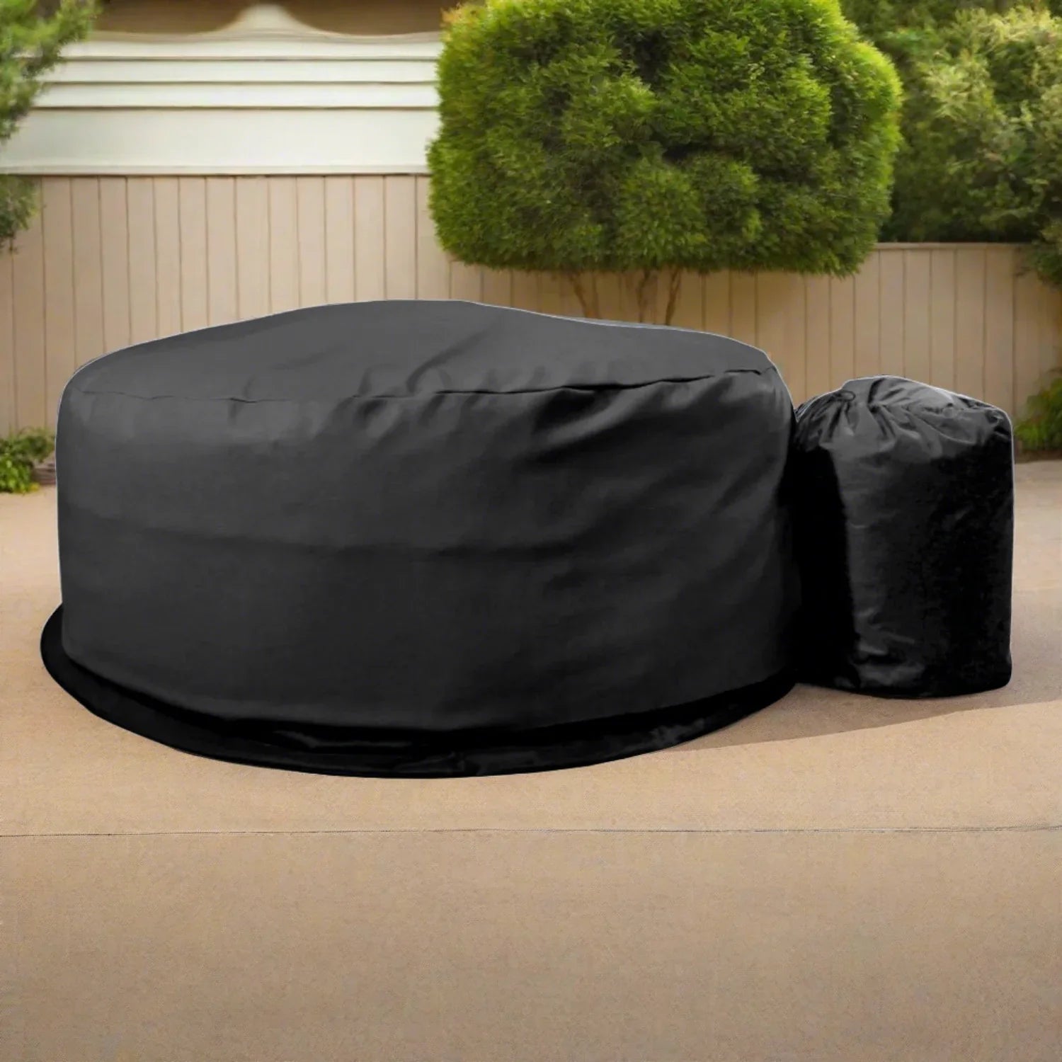 Black waterproof cover for your hot tub or outdoor equipment in the Wave Spa collection