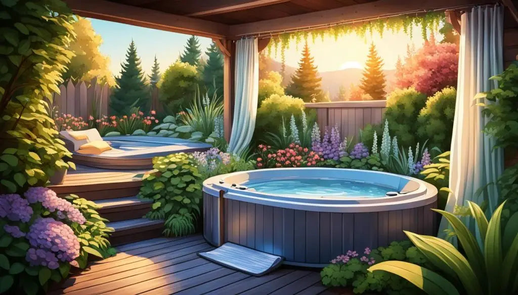 Hot tub privacy screens with curtains Hot tub privacy screens with curtains