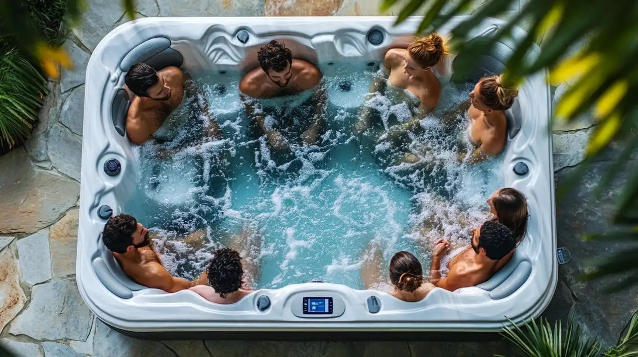 Hot tub with people.