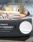 Inflatable Hot Tub Spa With Air Bed, Pump, For 4-6 People, Grey, Square Design