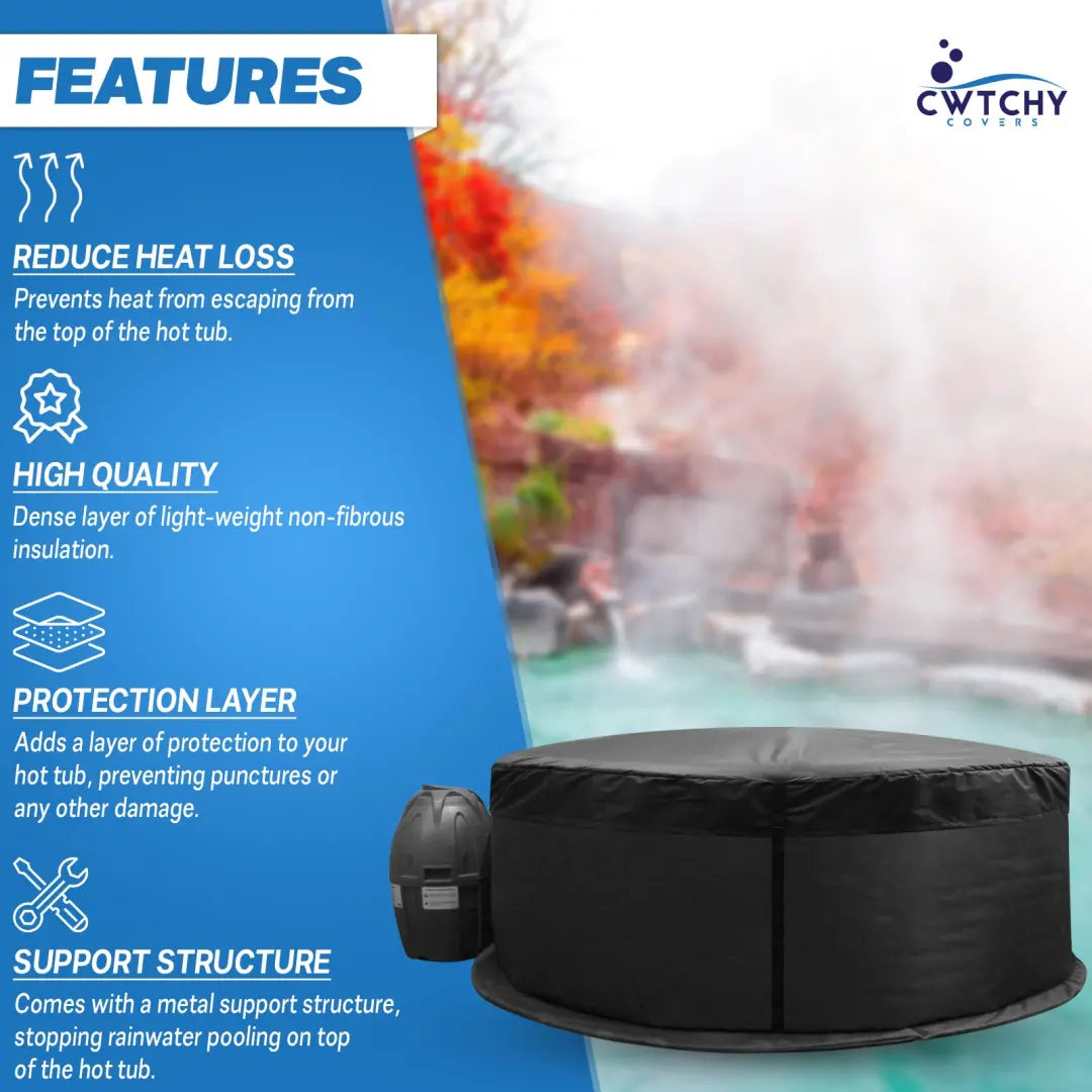 Custom Inflatable Hot Tub Insulation Lid With Protective Features For Hot Tubs