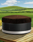 Circular Ottoman With Thermal Cover For Mspa Hot Tubs; Brown Top, Black Sides, White Trim