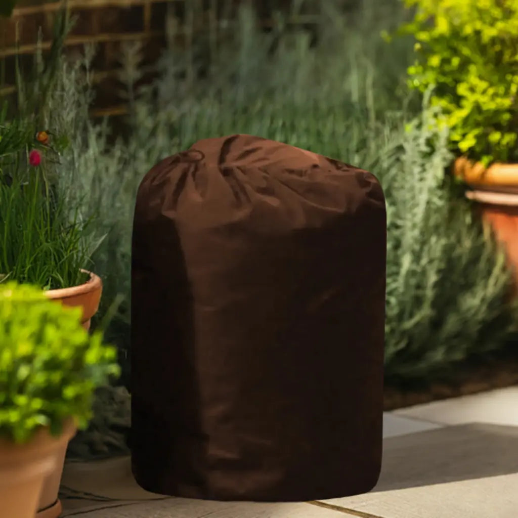 Insulated Pump Cover For Lay-z Spa Hydrojet 2021 Next To Plants And a Brown Bag
