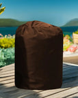 Brown Insulated Pump Cover For Lay-z Spa On Wooden Table - Perfect Hot Tub Accessory