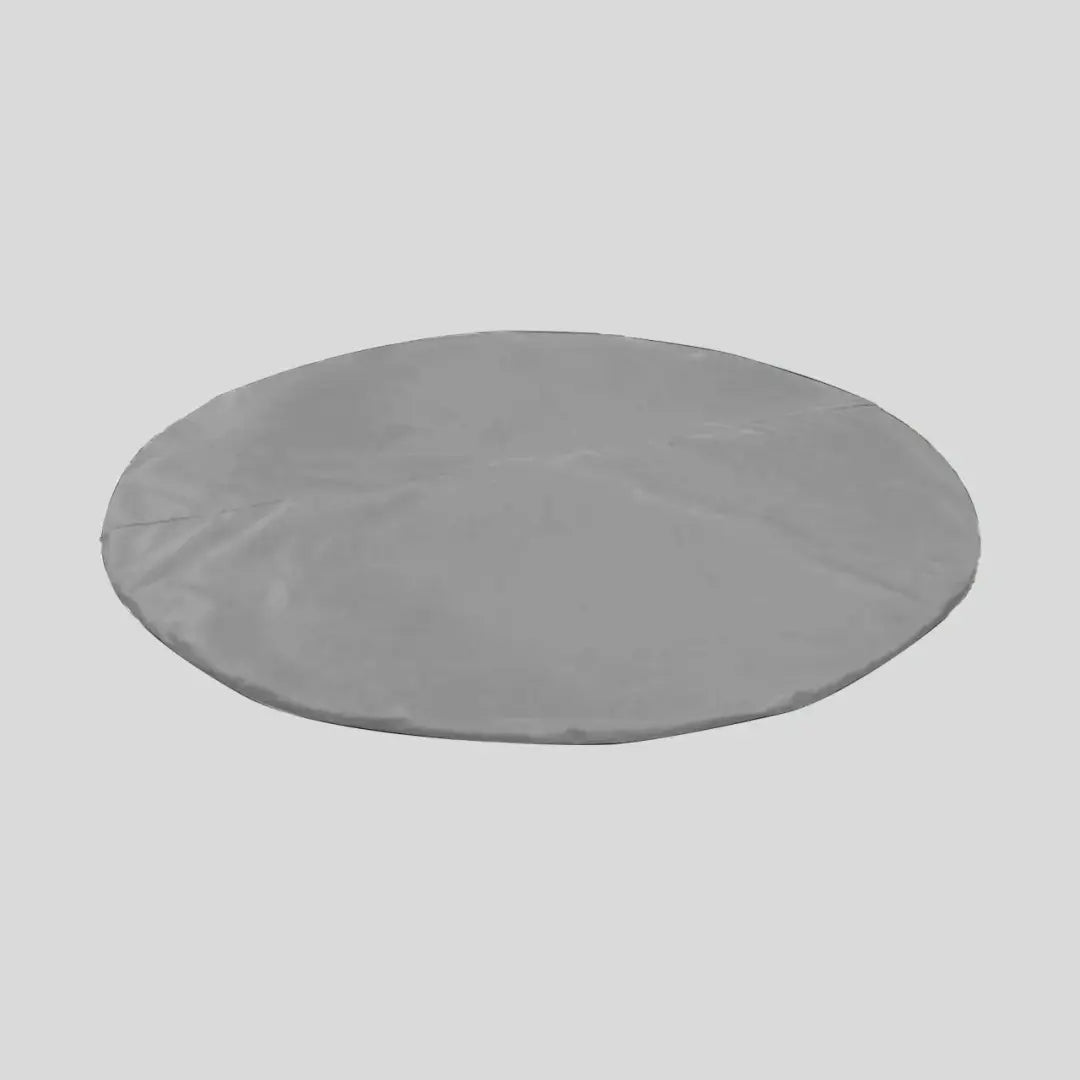 Circular Gray Insulated Hot Tub Mat For Intex Purespa With a Slightly Wrinkled Surface