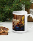 Cap’n Cwtch’s Cozy Comfort Mug With Cozy Interior Scene Printed On White Ceramic Mug