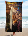 Cwtchy Covers Hot Tub Towel With Cozy Interior Scene Of Stuffed Animals On a Couch