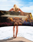 Cwtchy Covers Cap’n Cwtch Hot Tub Towel With Teddy Bear On Couch Print