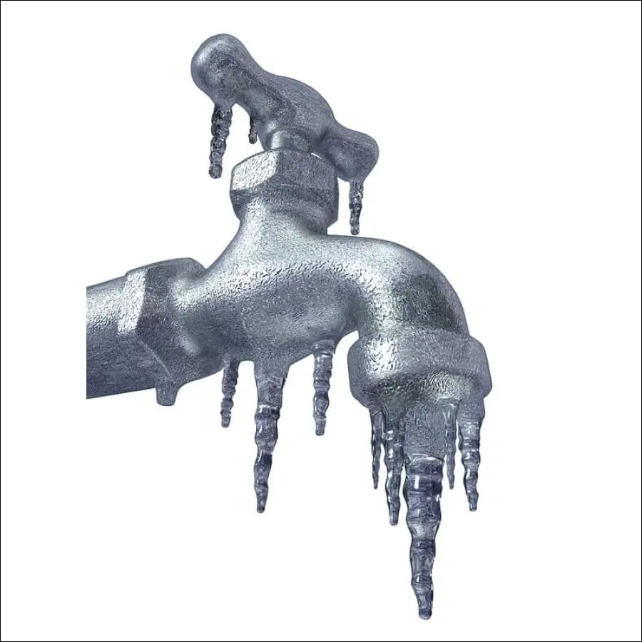 Frozen Water Faucet With Icicles, Protected By An Insulated Jacket For Garden Taps